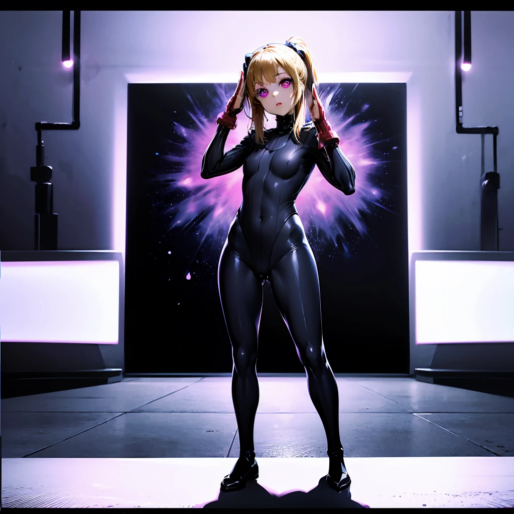 1 female,Browsing Caution, ((stand up and salute)),(((Black latex tight bodysuit))), kitagawa marin, One Girl, blonde, Long Hair, Multicolored Hair, (Red eyes),clavicle,Absurd, Hollow Eyes, ((big 1.8)),((Hypnosis,Mind control,Expressionless, Emotion Control Device)), ((Eyes Wide Open)),(The pupils constrict,Glowing purple eyes,Hollow Eyes),(indoor,Nightclub),Full body image, brainwashing,Hollow Eyes), (Highest quality、4K、8K、High resolution、Must have:1.2)、Very detailed、(reality、reality、reality:1.37)、Ticker、Hyper HD、Studio Lighting、Ultra-precise Paint、Sharp focus、Physically Based Rendering、Very detailed、Professional specifications、Vibrancy and color、Blurred、Sports portrait、landscape、Horror Style、Anime Big 、sf、photograph、Concept Artist、Five Fingers, Perfect body,  {{{masterpiece}}}, {{{Highest quality}}}, {{Very detailed}}, {shape}, {{Very delicate and beautiful}},Improved cost performance、All Roles、Canon 5D MK4でphotograph、photograph, 