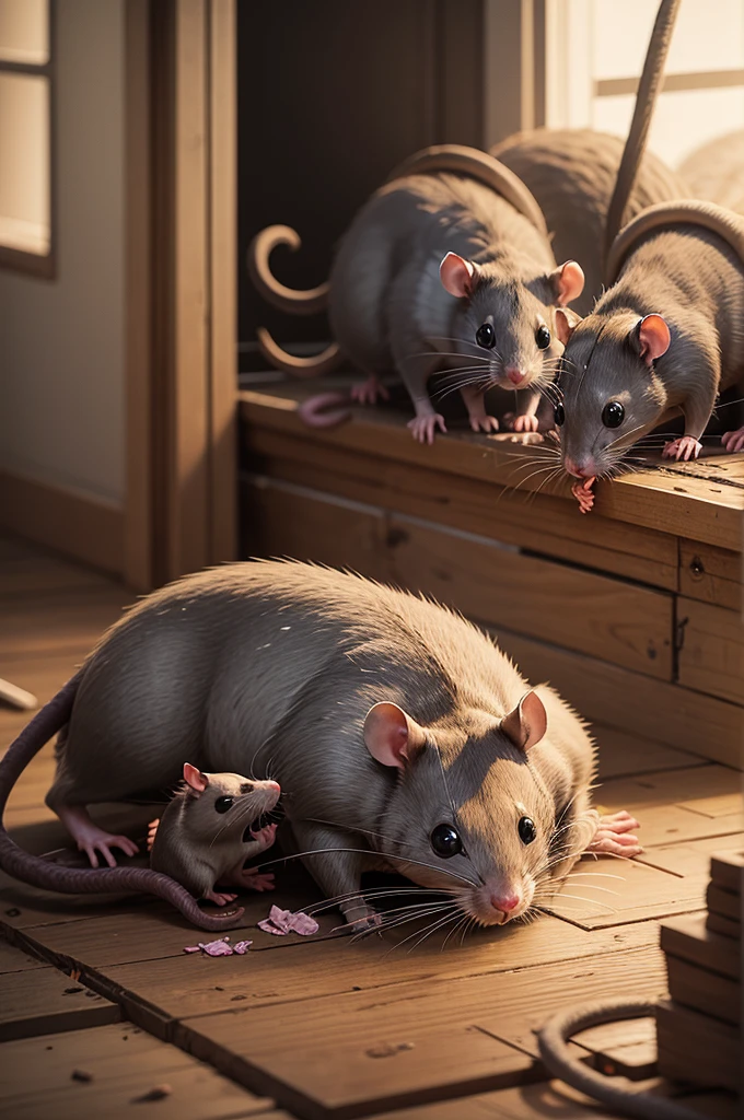 Rats eating rats