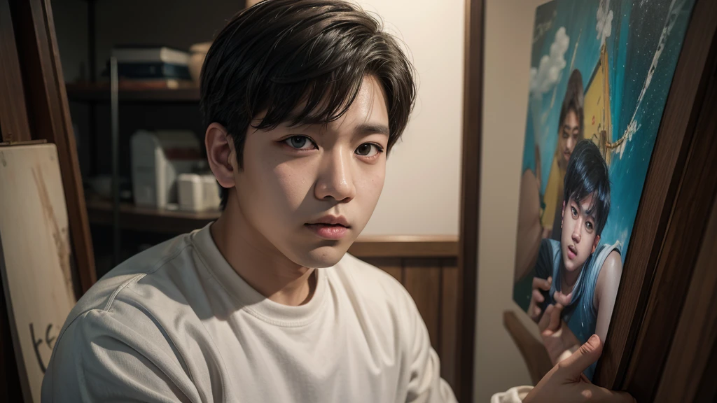 Kim woojin fanart, old oil painting