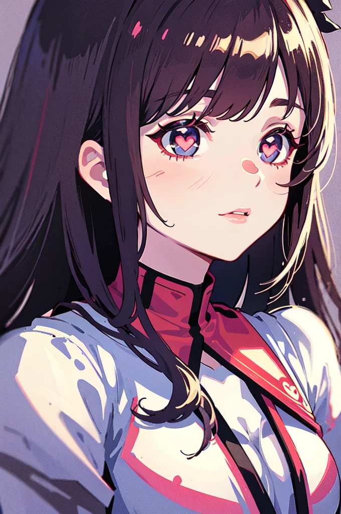 One girl, Upper Body, Heart-shaped_student, masterpiece, Highest quality, Highly detailed face, Sharp details, High Contrast,