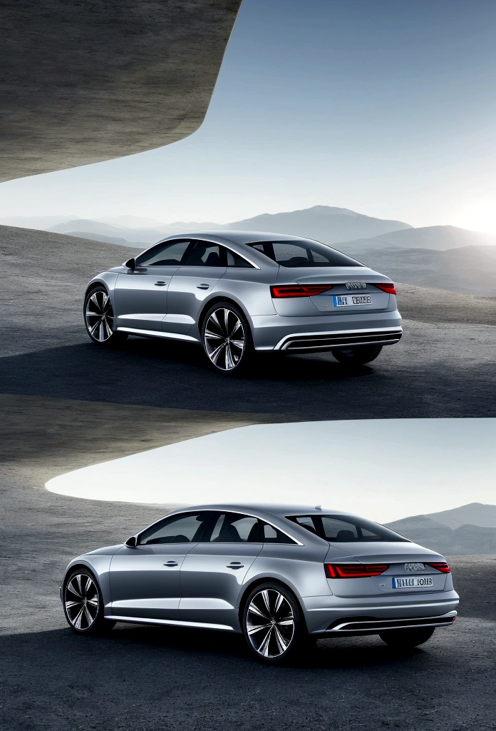 a 4-door coupe car, futuristic and dynamic style, with simple background,full body, the car, audi