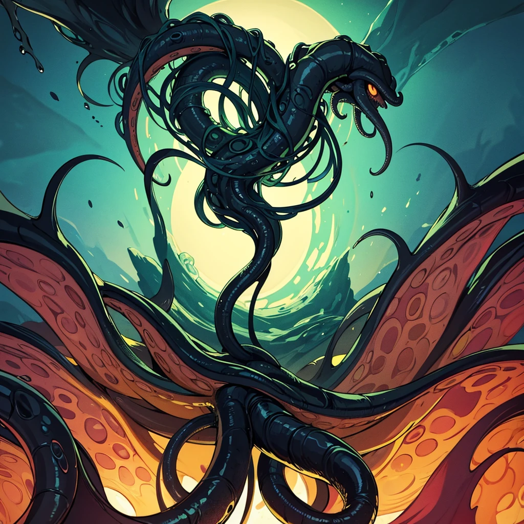 An alien tentacle creature with tentacles branching out from a central body with a single large eye