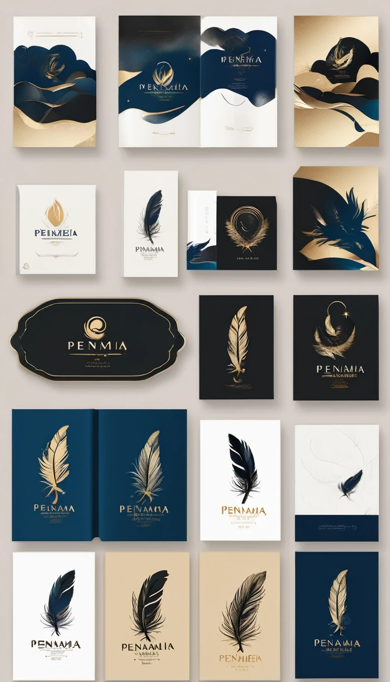 Create a minimal, modern, simple, inspirational, memorable, dream like icon design of a boy and a feather for the brand“Penamemoria".