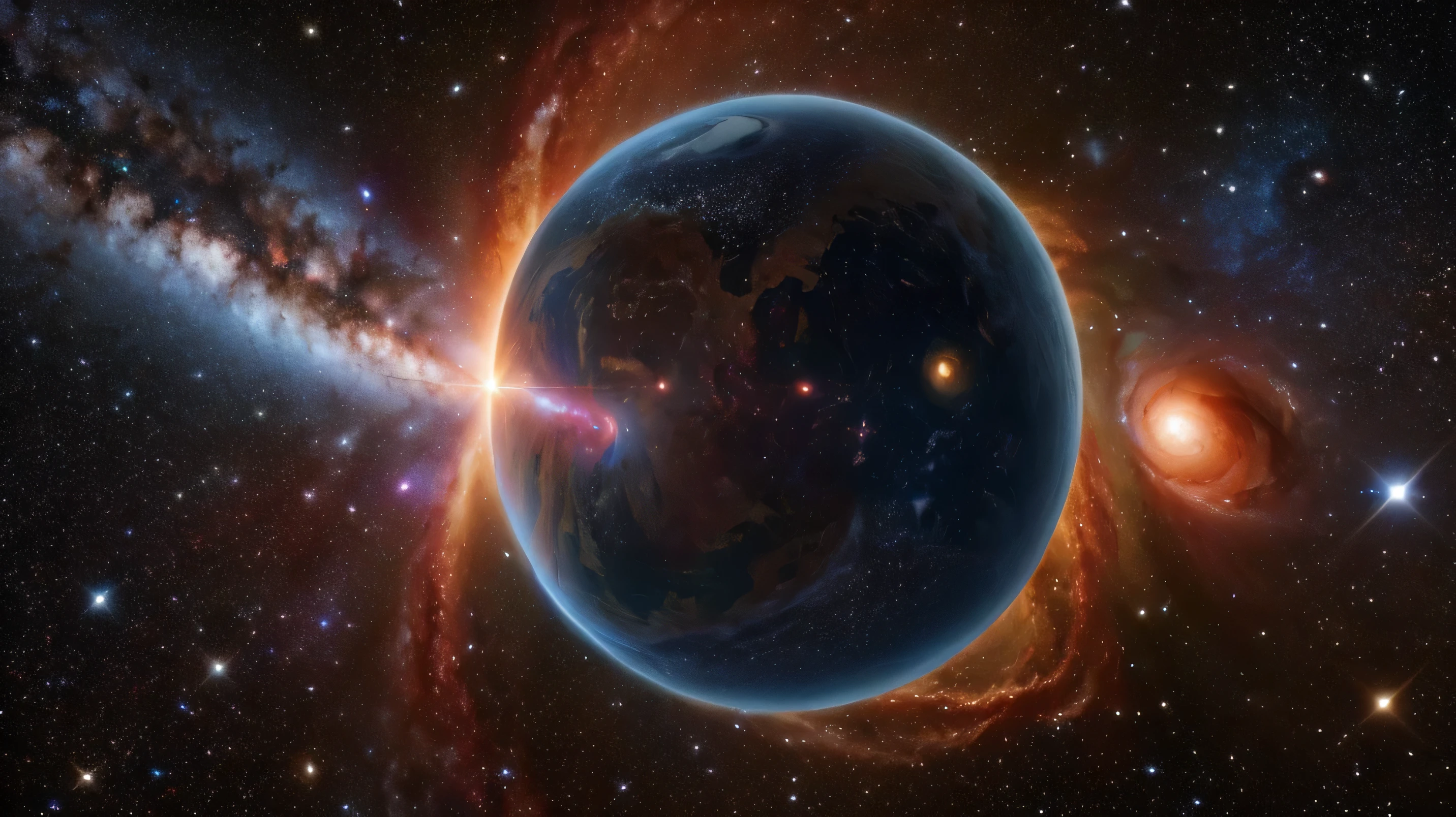 ((best quality)), ((masterpiece)), (detailed),Rose flower center、universe creation、masterpiece, 最high quality, high quality, Very detailed CG unity 8k wallpaper, Depth of written boundary, High resolution,,Realistic,Very detailed, complex, High detail, universe, space, Milky Way, planet, astronomy, universe, Celestial Bodiesの, nebula, solar system, Universe Line, supernova, deep space, Celestial Bodies