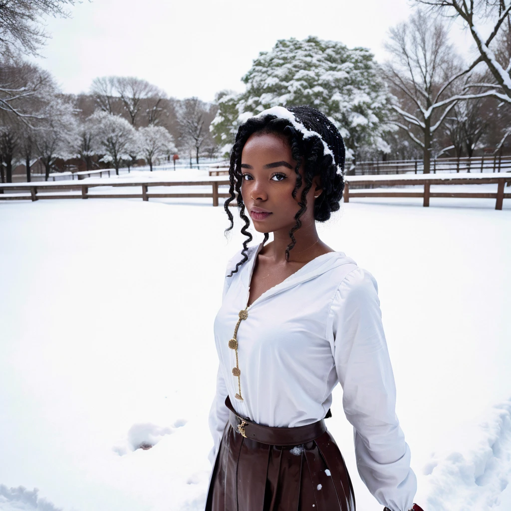 black girl in snow white costume