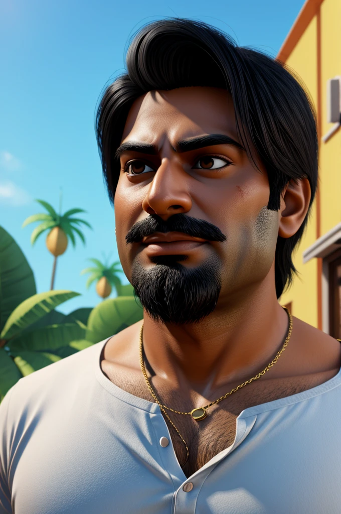 create a 3d animated character name,RAJ.