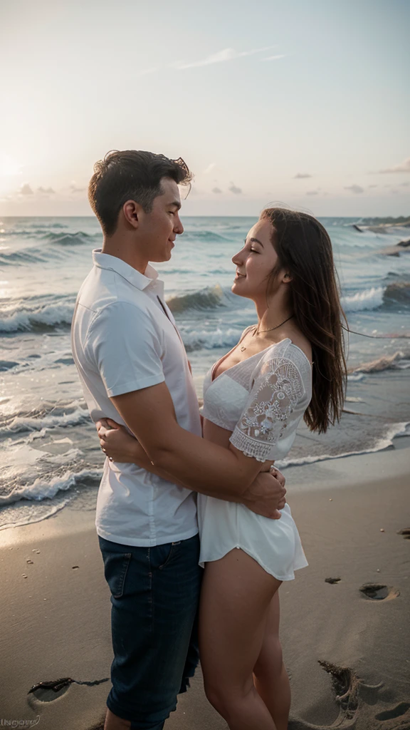 Professional shot of a young couple in love at the beach, sony a7s, camera