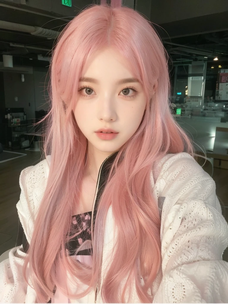 8K high quality,1 woman,Pink Hair:1.5