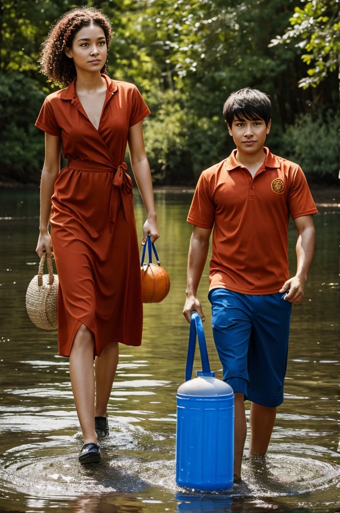 A couple, fire girl and water boy