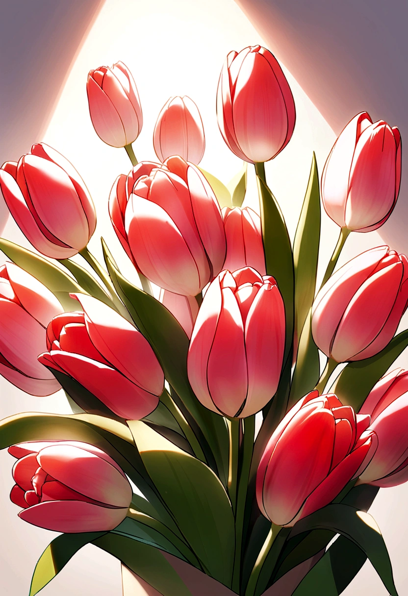 A bouquet of tulips，pink