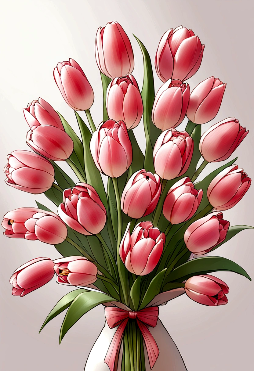 A bouquet of tulips，pink