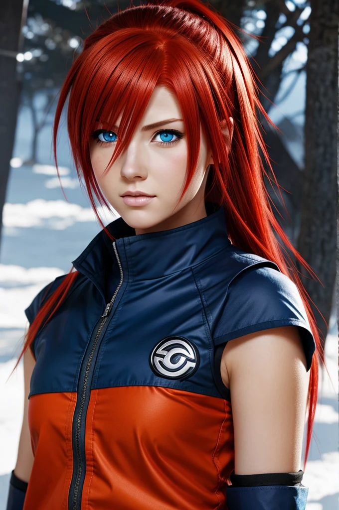 Naruto character female with red hair and blue eyes