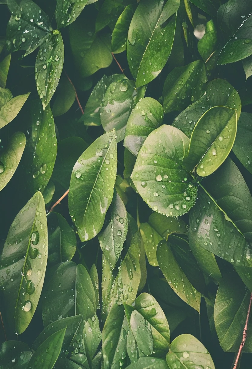 a close up of a bunch of green葉 with water droplets, green葉, dark green葉, Wet leaves, Green leaves, highly detailed green葉, green々Leaf, Green plants, leaf, botanic foliage, Lush greenery, bushes and leaf, High Quality Wallpapers, vibrant colorful green葉, Lush庭の葉と花, Lush, Lush greenery, Botanical background