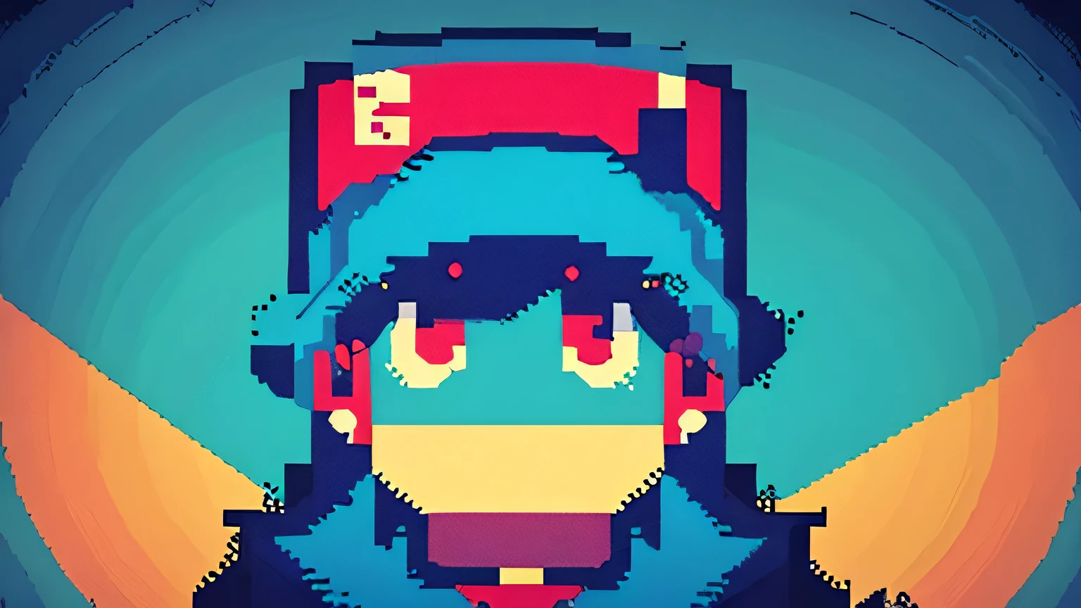 a logo made in a retro pixelart style, with blue eyes staring, would be for a channel called Noktambulo Z about horror and video games