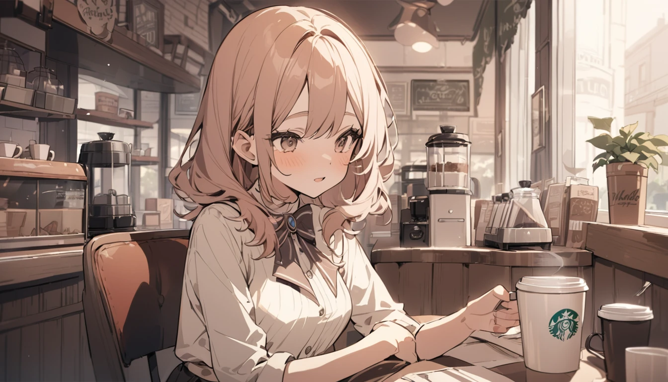 Vintage coffee shop，Remove the people in the picture，Only scenes，No characters