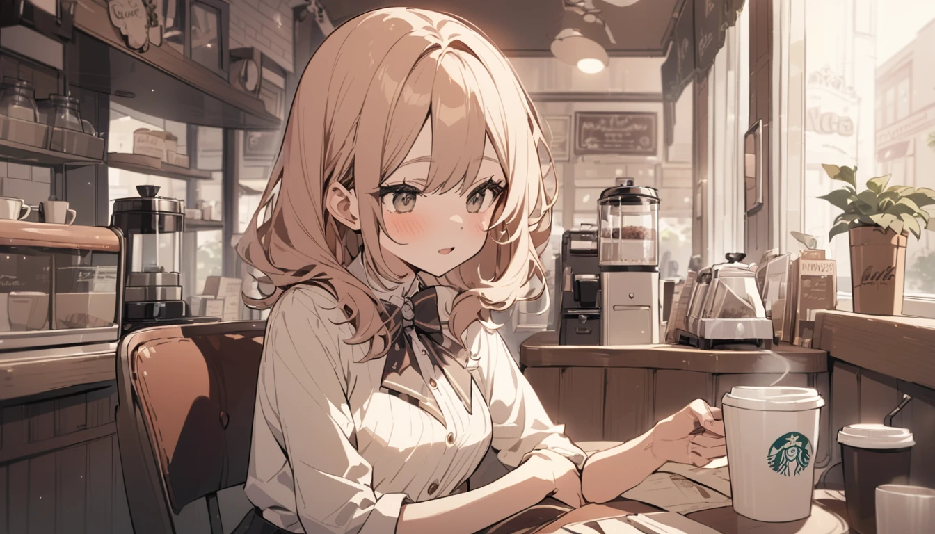 Vintage coffee shop，Remove the people in the picture，Only scenes，No characters