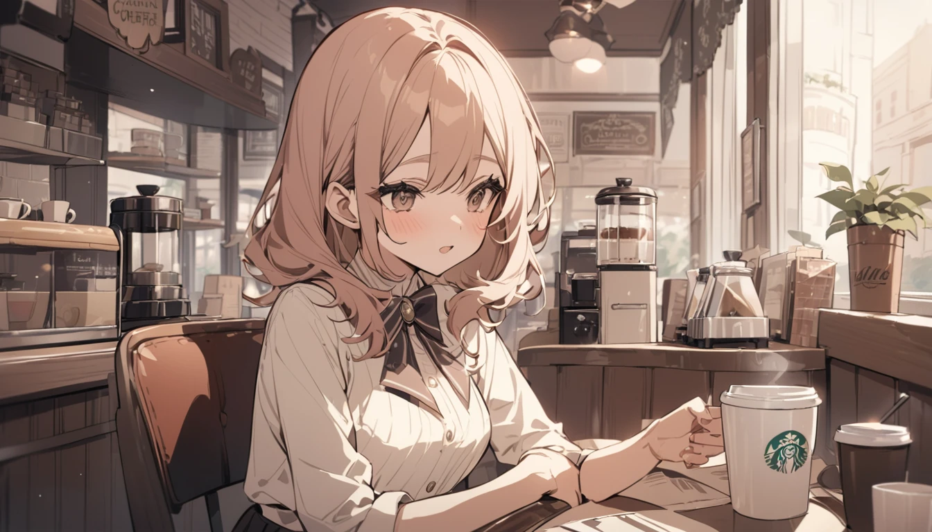 Vintage coffee shop,Remove the people in the picture,Only scenes,No characters