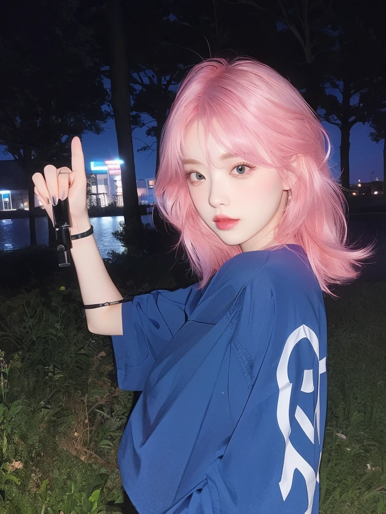 8K high quality,1 woman,Pink Hair:1.5