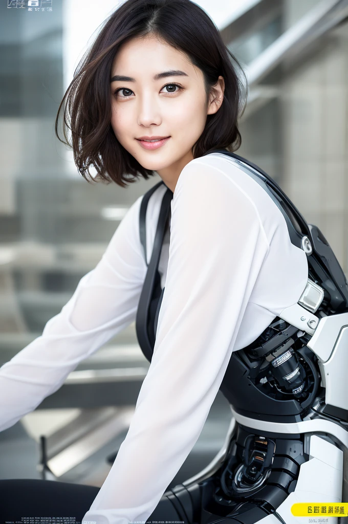 You are a professional photographer。future、Beautiful Eyes、 ((Highest quality)), Clear contours, Woman with beautiful face, (((One Girl,alone))), ((Beautiful Eyes)), Sex Appeal,Albedo and Specular Maps、Accurate simulation of lightweight material interactions、Light Smile、perfect body,Thighs、Short Hair、(cyborg)