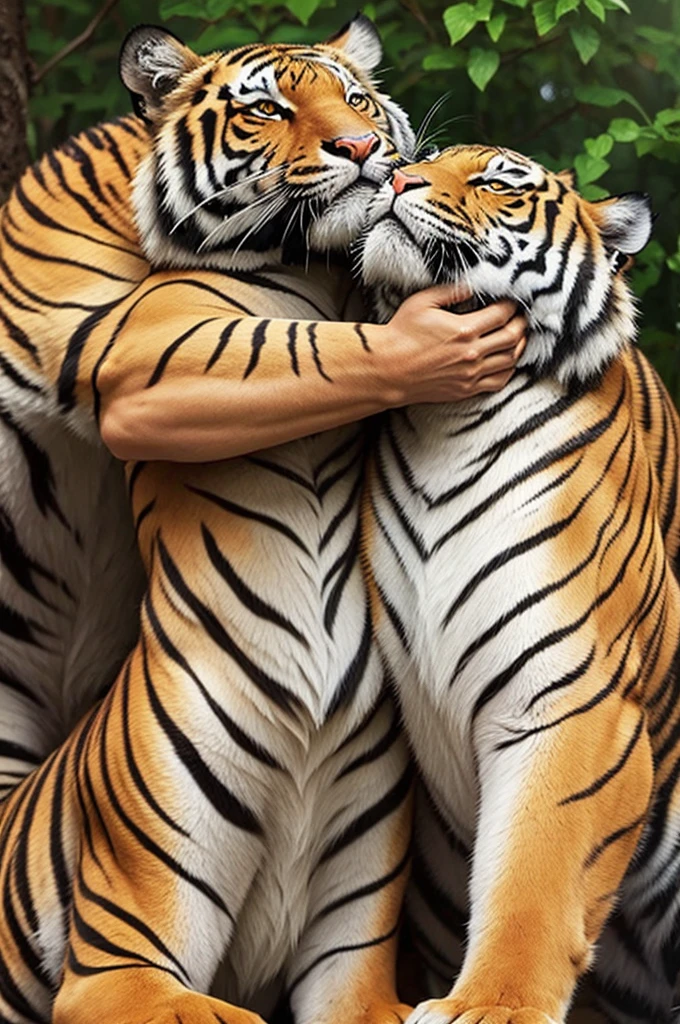 Tiger asking for hug