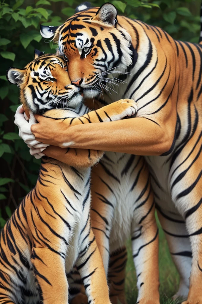 Tiger asking for hug, natta