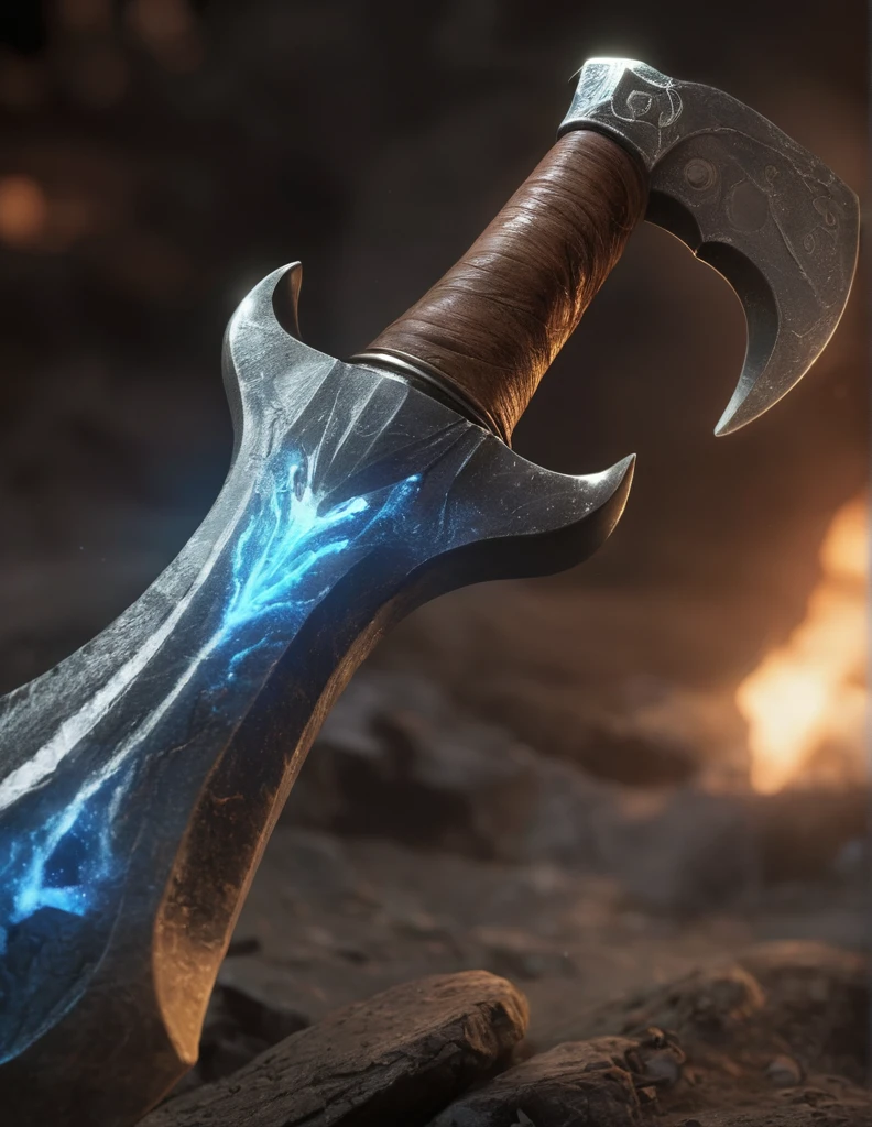 Hammer,
bioluminescent, fabulous, magical radiance, Concept art, depth of field, realistic, cinematic lighting, soft shadows, asymmetrical fractal, colorful, vivid colors, volumetric lighting, wind, particles, ral-crztlgls of a (Battle Axe:1.2) , in a Elder Scrolls setting, 50s Art, Selective focus,