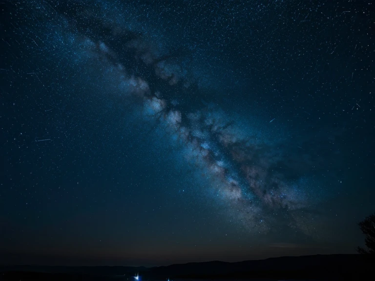 Deep blue starry sky
