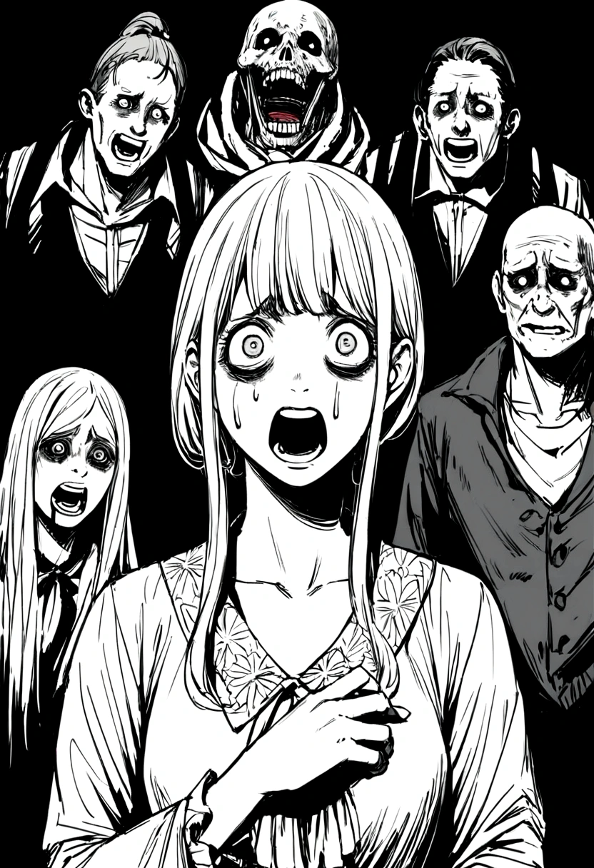 Wife、White people、Horror、scared、Black and White、Westerners、Horror Movies、bleed