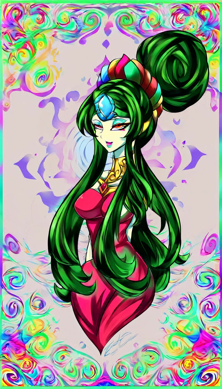 divine beautiful dlyad girl, green hair, full body, personified, fantasy, expressive eyes, beautiful face, ethereality, psychedelic, psychedelic delusion, trippy, playfully, masterpiece 