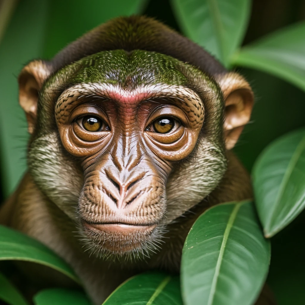 a monkey with frog face