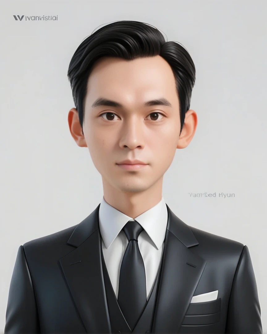 arafed image of a man in a suit and tie, hyper realistic anime, realistic anime 3 d style, hyper realistic face, stylized portrait formal pose, photorealistic human goku, anime realism style, inspired by Yanjun Cheng, photorealistic!!!!!!! art style, 3d portrait, inspired by Joong Keun Lee, kawaii realistic portrait, handsome stunning realistic