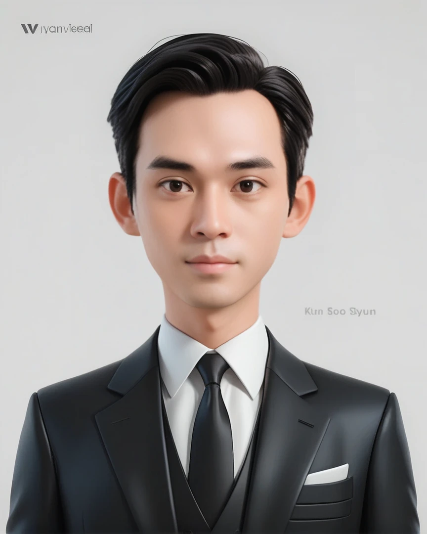 arafed image of a man in a suit and tie, hyper realistic anime, realistic anime 3 d style, hyper realistic face, stylized portrait formal pose, photorealistic human goku, anime realism style, inspired by Yanjun Cheng, photorealistic!!!!!!! art style, 3d portrait, inspired by Joong Keun Lee, kawaii realistic portrait, handsome stunning realistic