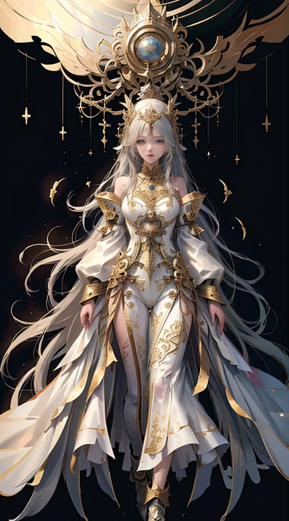 PerfectNwsjMajic,(masterpiece, top quality, best quality, official art, beautiful and aesthetic:1.2), (1girl), extreme detailed,colorful,highest detailed, official art, unity 8k wallpaper, ultra detailed, beautiful and aesthetic, beautiful, masterpiece, best quality, (zentangle, mandala, tangle, entangle) ,holy light,gold foil,gold leaf art,glitter drawing,