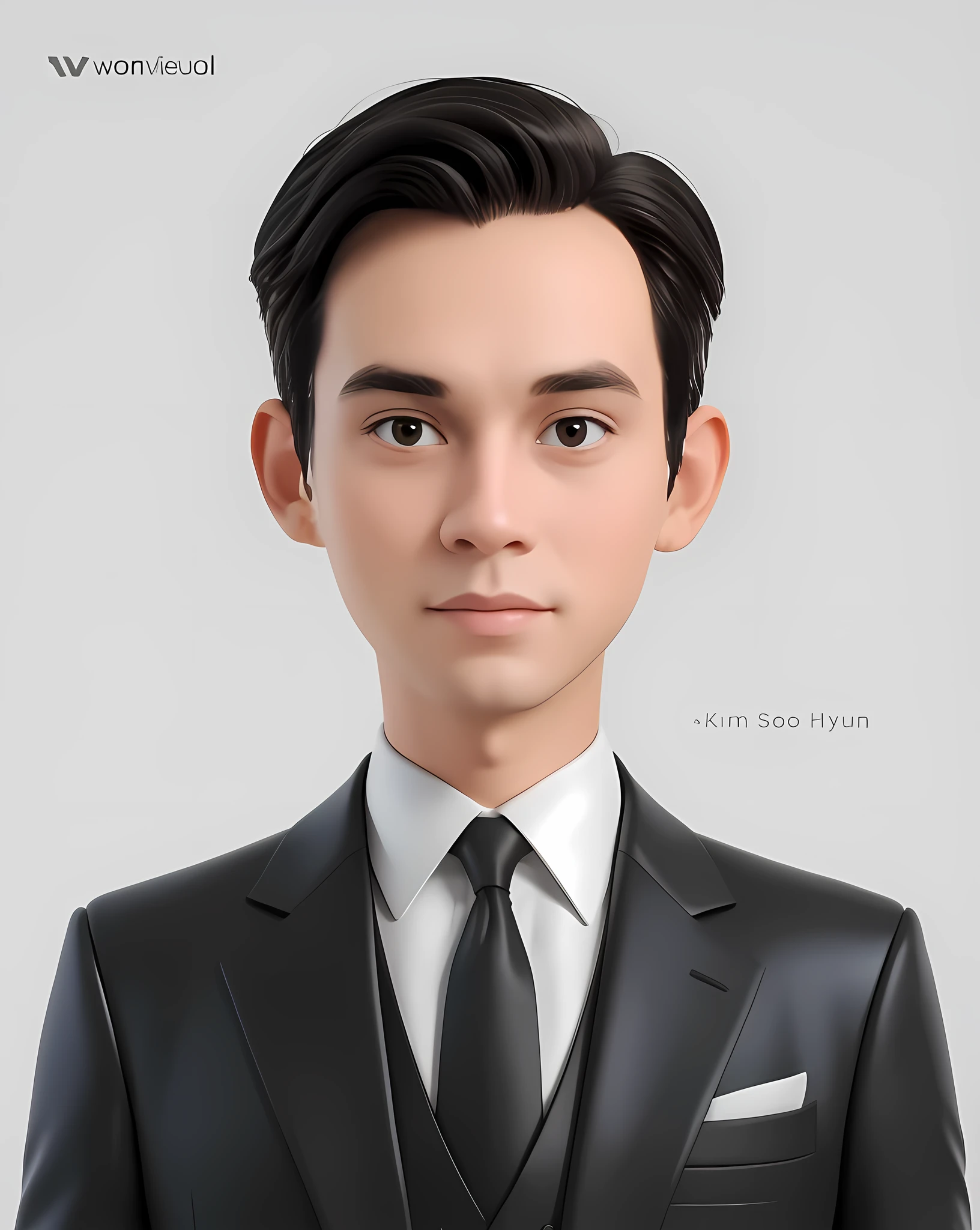 a man of 30, with short brown hair,it's made of diamonds, strict look, and brown eyes, Wearing white white shirt with tie and glasses.