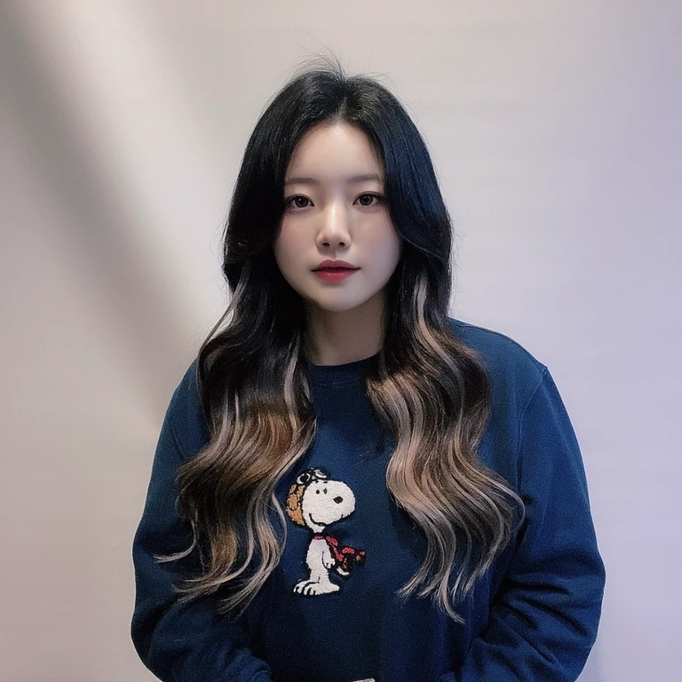 Best Quality, 8k, Masterpiece, (Portrait: 1.3), (photo realistic:1.4), (hyper realistic:1.4), Sharp Focus, looking at viewer, (smoother lighting:1.1), (increase cinematic lighting quality:0.9), realistic lighting, backlighting, light on face, ray trace, (brightening light:1.2), (Increase quality:1.4), sharp detail, (best quality real texture skin:1.4), finely detailed eyes, black_eyes, finely detailed face, 25 year old Korean woman