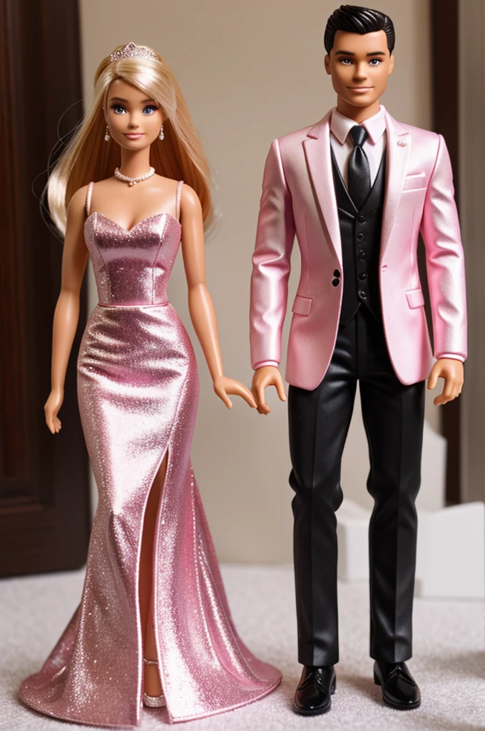 Ken and Barbie whole body image formal attire 
