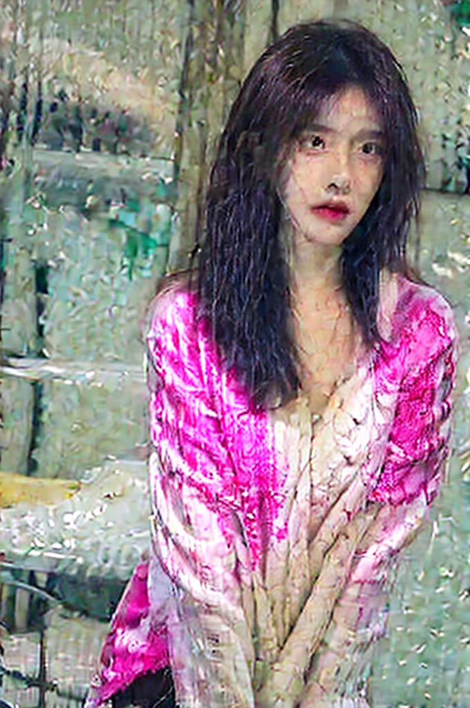 Araffed asian woman in a pink and blue bikini sitting on a bed, she's on my bed in bikini, Lindo bikini, Amouranth, Thicc, pale fair skin!!, she has pale blue skin!!!, tiny bikini, Hermosa Delphine, joven hermosa Amouranth, Cutecore, wearing pearl neon bikini, better known as amouranth