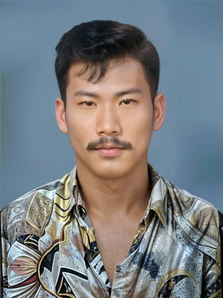 arafed man with a mustache and a shirt on, asian male, asian face, south east asian with round face, asian man, bao pham, in style of lam manh, photoshopped, asian human, 2 7 years old, 2 8 years old, 2 9 years old, thawan duchanee, handsome man, 4 0 years old man