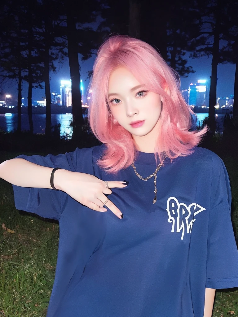 8K high quality，1 woman，Pink Hair：1.5