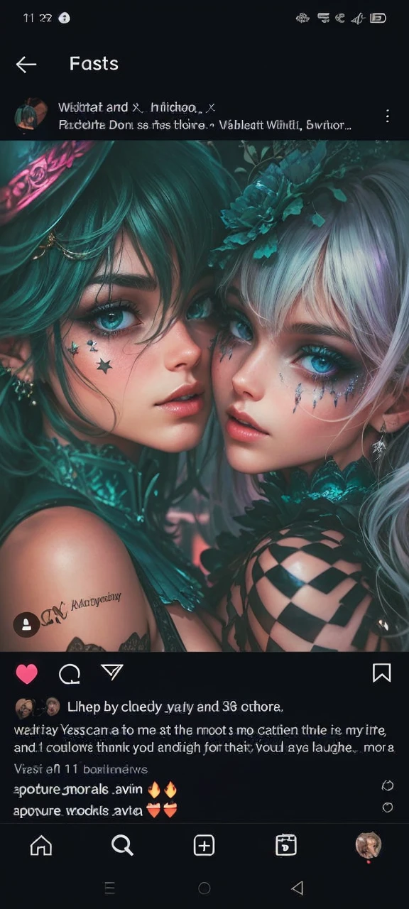 fantasy, castle, 2girls, facing to camera, close up, purple background, illumination, blurry background and brightened background, gradient colour to the avatars, fairy background, fantasy