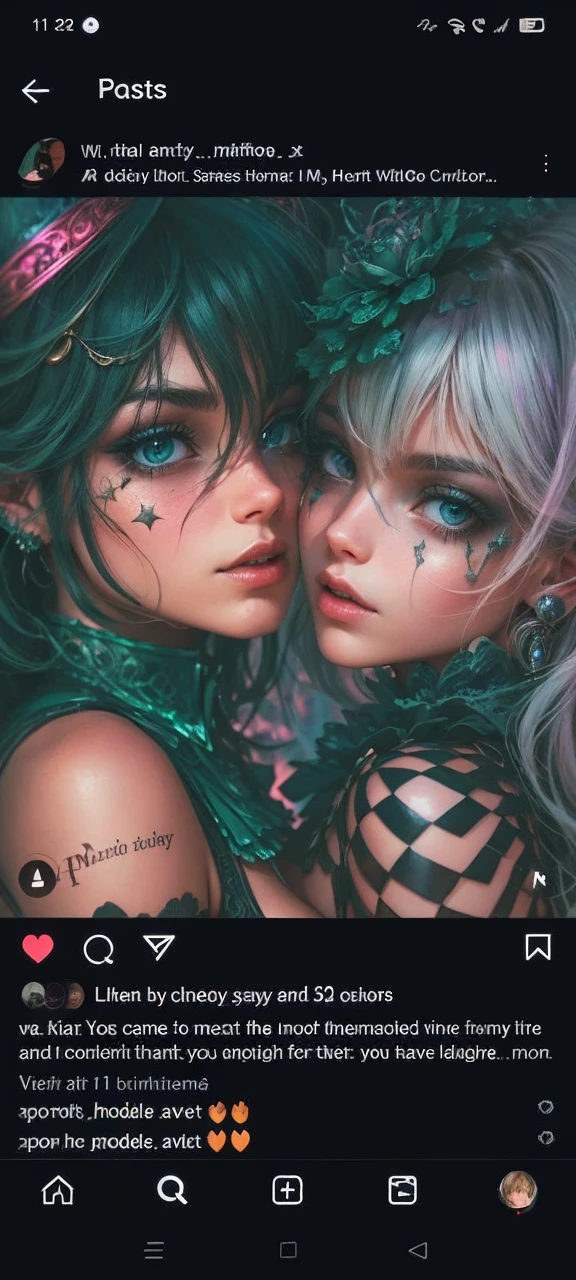 fantasy, castle, 2girls, facing to camera, close up, purple background, illumination, blurry background and brightened background, gradient colour to the avatars, fairy background, fantasy