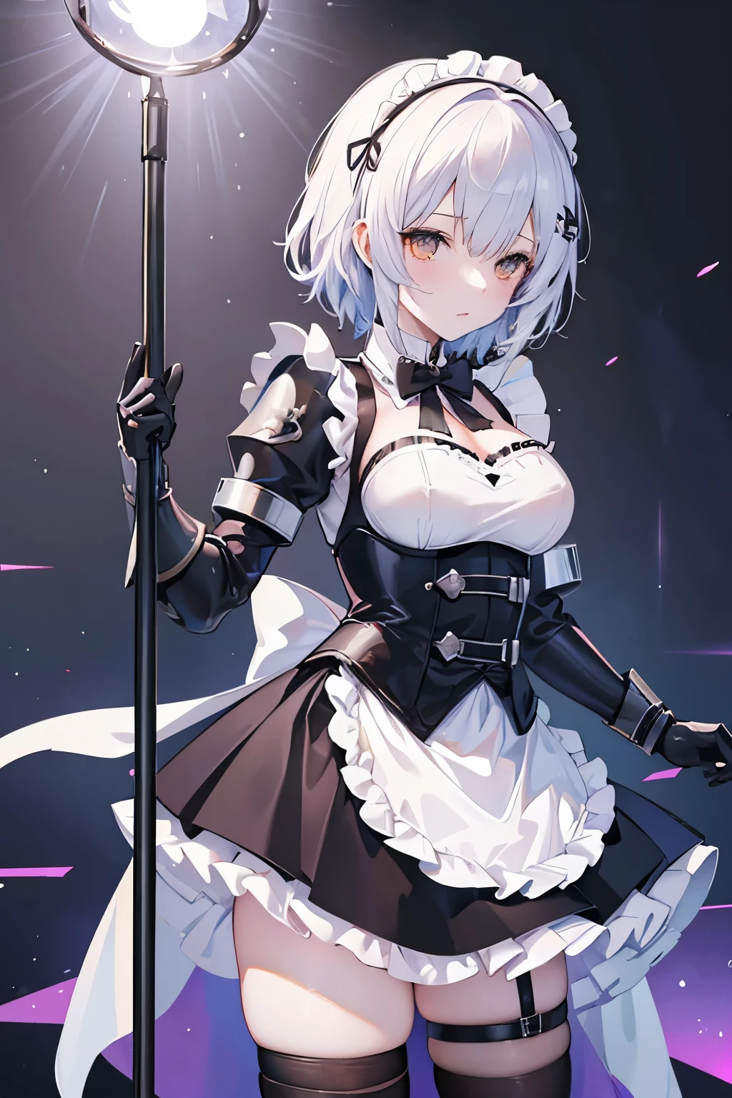 1girl, knights templar, anime maid, epic, (knights templar light armor), templar semi-armor, maid mini skirt, armor straps, tactical templar light semi-armor, sexy maid clothes, templar armor equipment