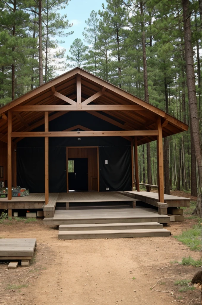 Create a scout camp entrance without people in anime style