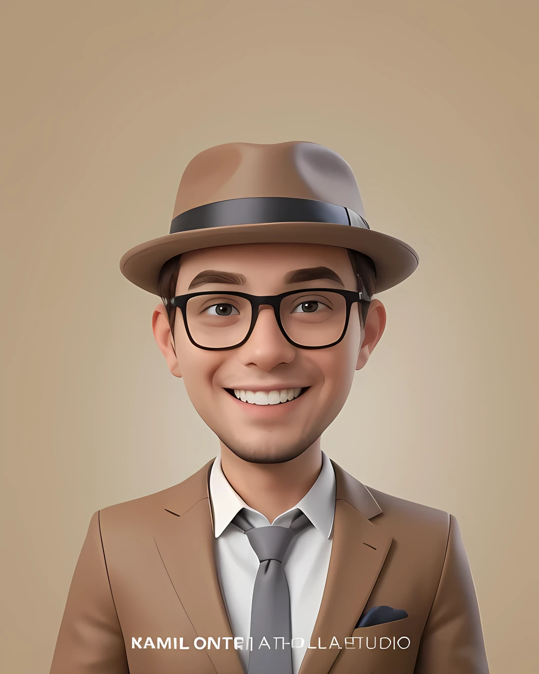 a man of 30, with short brown hair,it's made of diamonds, strict look, and brown eyes, Wearing white white shirt with tie and glasses.