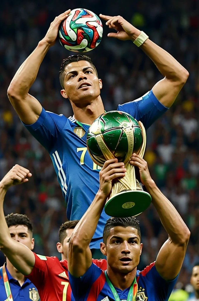Cr7 lifting the world cup
