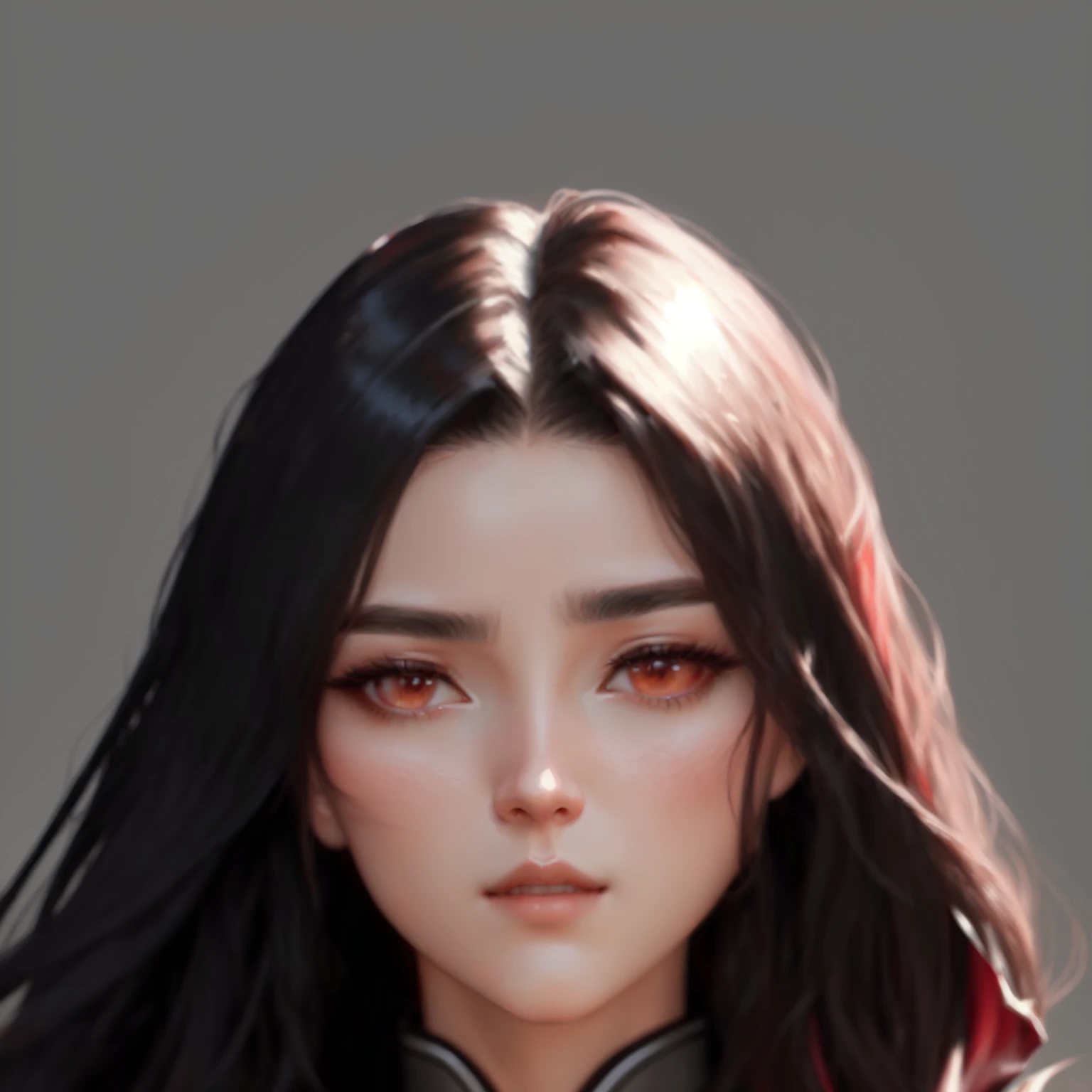 Close-up of a long-haired woman in a red jacket, Irelia, bian lian, author:Yang J, g liulian art style, Beautiful character painting, Gu Weiss, yun ling, artwork in the style of Gu Weiss, Xianxia, xianxia hero, Women with long black hair, yanjun chengt
