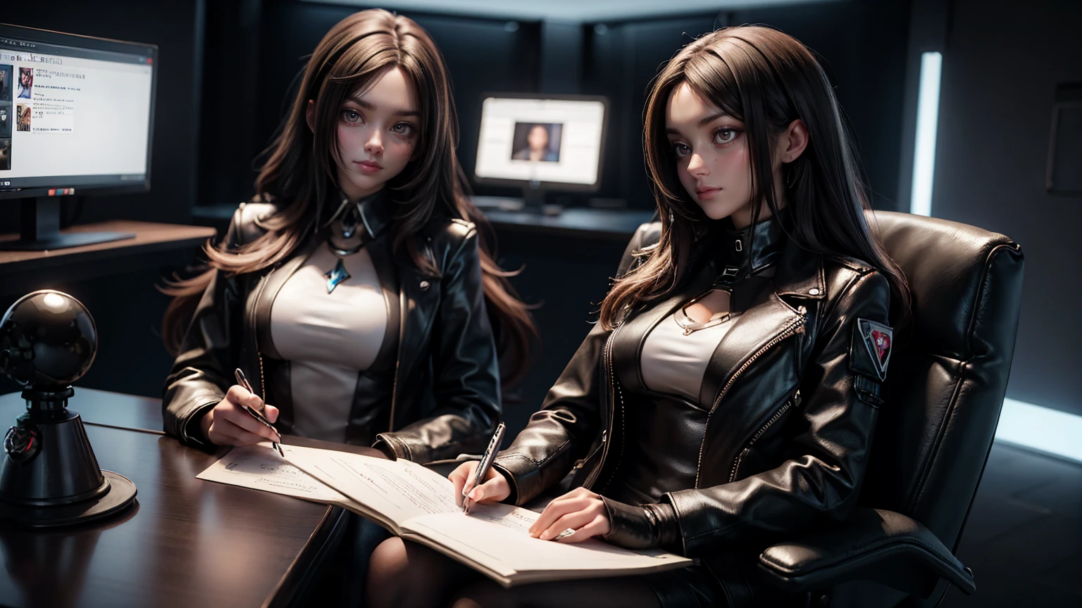 (2 demonic angels sit in the doctor's office)