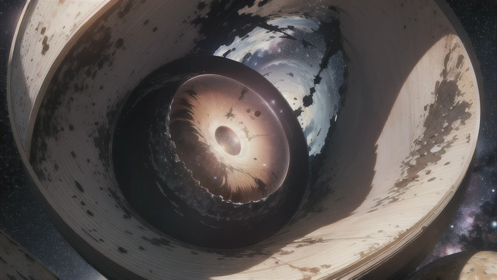 ((Best Quality)), (Masterpiece)), (Details: 1.4), 3D, Absurd Resolution, High Resolution, (Masterpiece: 1.4), Ultra Detailed, Black hole in the sky with star