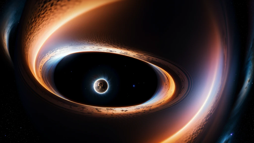 ((Best Quality)), (Masterpiece)), (Details: 1.4), 3D, Absurd Resolution, High Resolution, (Masterpiece: 1.4), Ultra Detailed, Black hole in the sky with star