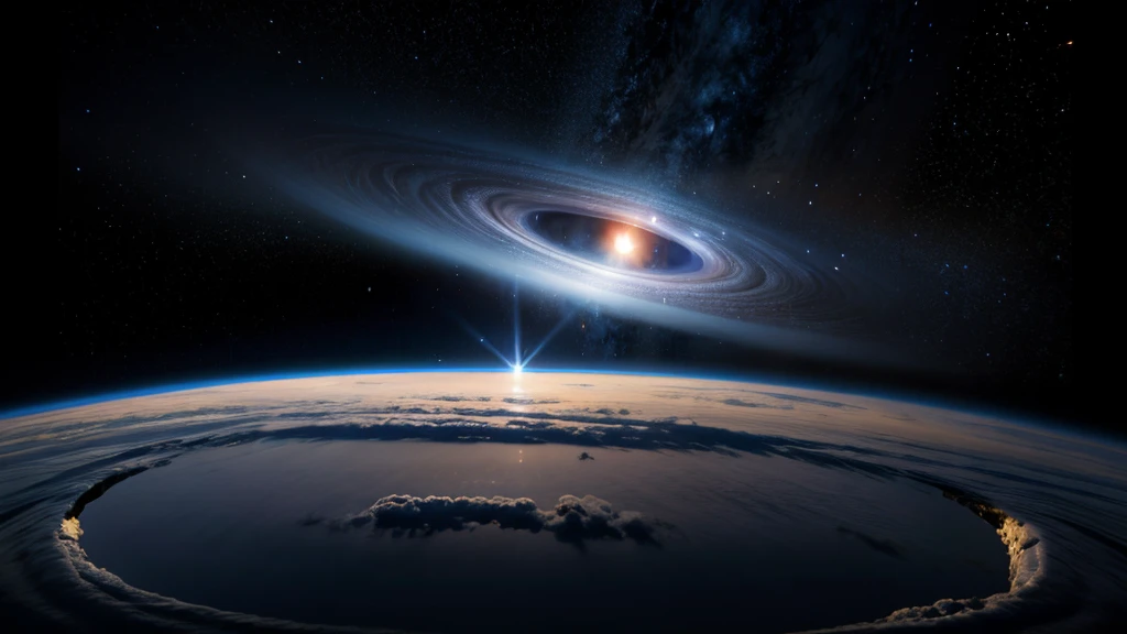 ((Best Quality)), (Masterpiece)), (Details: 1.4), 3D, Absurd Resolution, High Resolution, (Masterpiece: 1.4), Ultra Detailed, Black hole in the sky with star